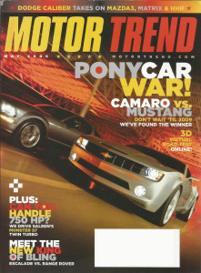 MOTOR TREND 2006 MAY - CAMARO vs. MUSTANG, SALEEN S7
